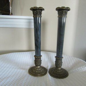 Metal & Marble Candle Holder